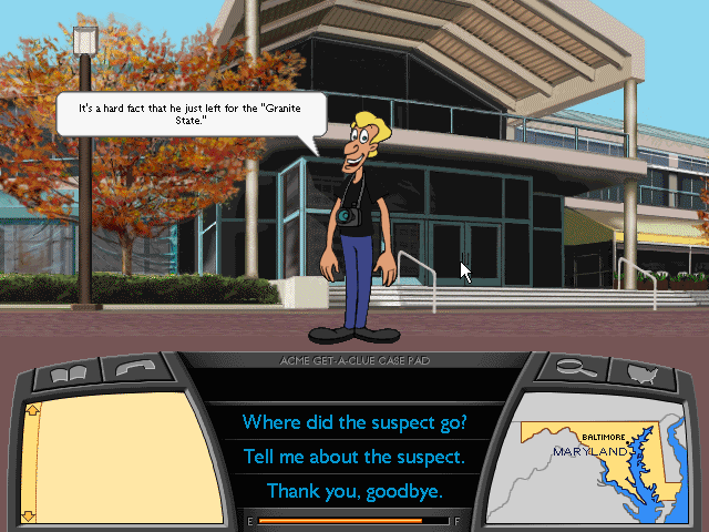 Where in the U.S.A. Is Carmen Sandiego? (Windows 3.x) screenshot: Interviewing a witness