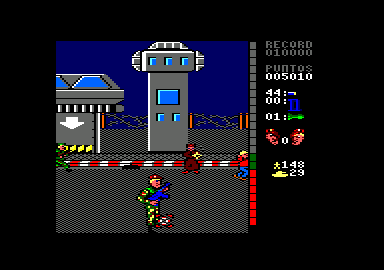 The A-Team (Amstrad CPC) screenshot: Shoot the captain or he will try to shoot you