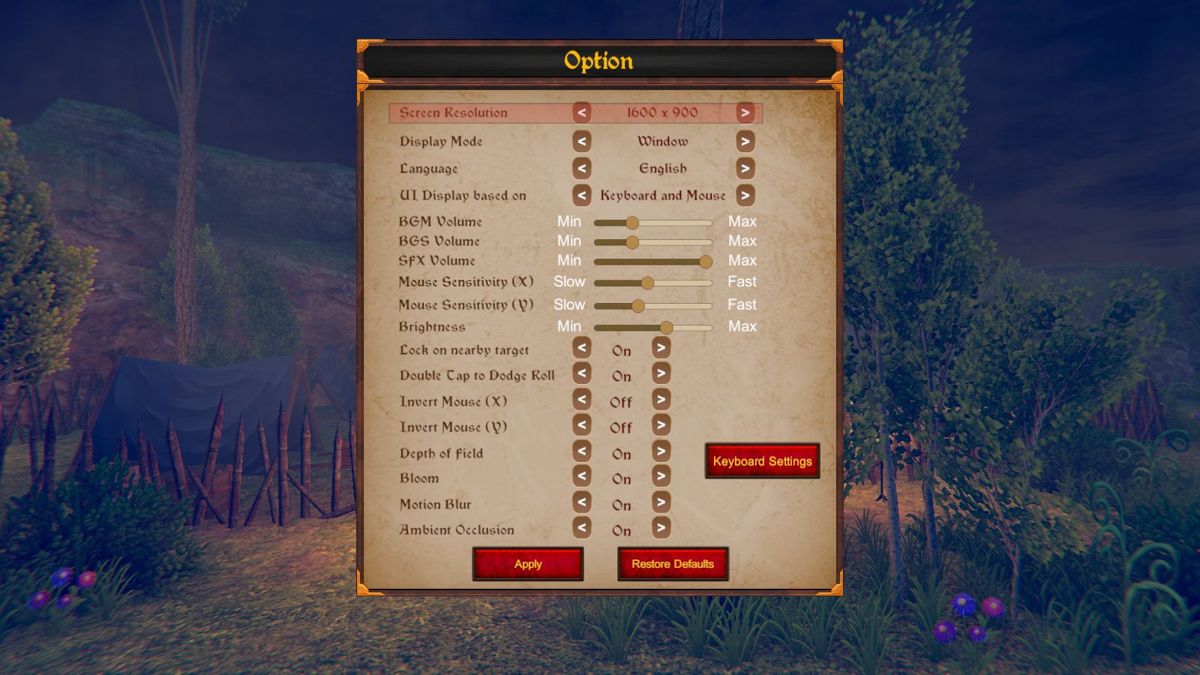 Eternal Dread III (Windows) screenshot: The game's configuration options.