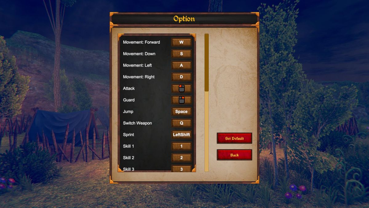 Eternal Dread III (Windows) screenshot: The keyboard controls