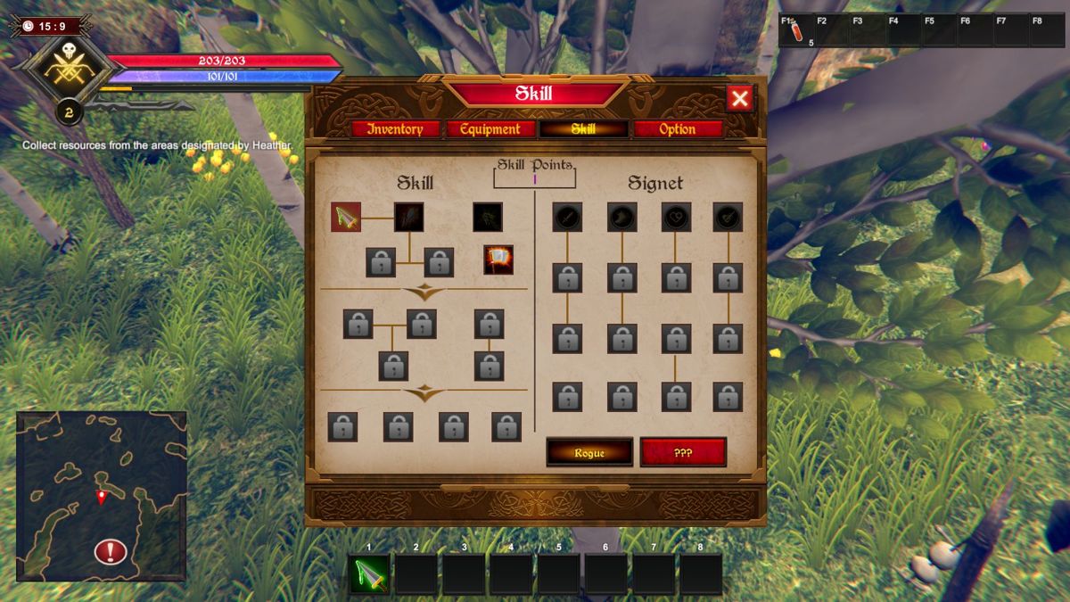 Eternal Dread III (Windows) screenshot: Kisara collects skill points as she progresses