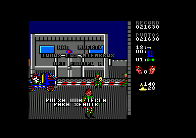 The A-Team (Amstrad CPC) screenshot: Nice try... but not enough... game over