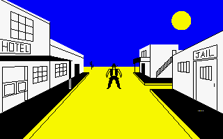 The Wild Bunch (Amstrad CPC) screenshot: Having a gunfight