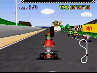 Mario Kart 64 (Nintendo 64) screenshot: Luigi Raceway