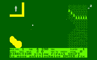 Handicap Golf (Amstrad CPC) screenshot: Putting