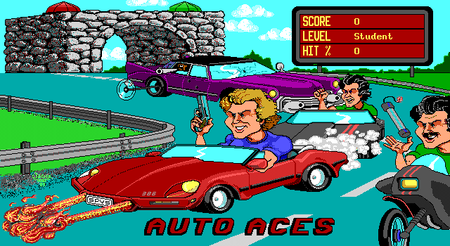 .386 Spys (DOS) screenshot: Auto Aces: title screen