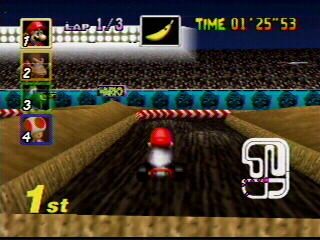 Mario Kart 64 (Nintendo 64) screenshot: Wario Stadium - Shot 2