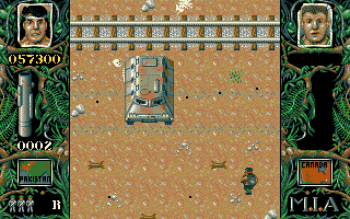 Dogs of War (Amiga) screenshot: Only anti-tank rockets can destroy armored vehicles