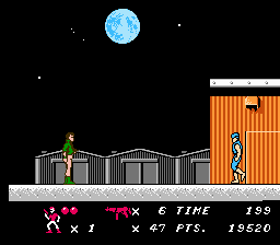 Code Name: Viper (NES) screenshot: Under the moonlight