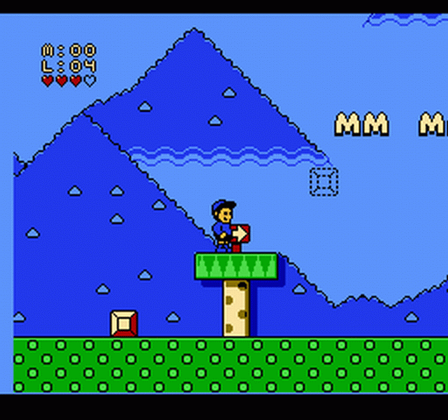 M.C. Kids (NES) screenshot: 1st level in Ronald's world