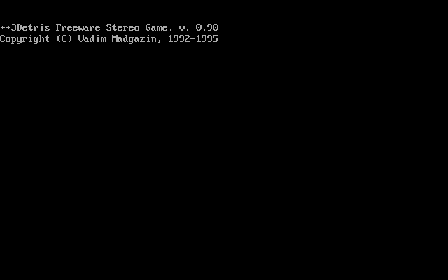 3Detris (DOS) screenshot: Title screen