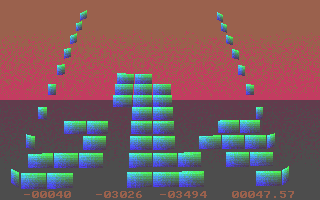 3Detris (DOS) screenshot: The game in progress