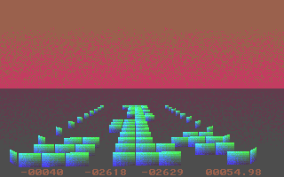3Detris (DOS) screenshot: The viewpoint after a game is lost