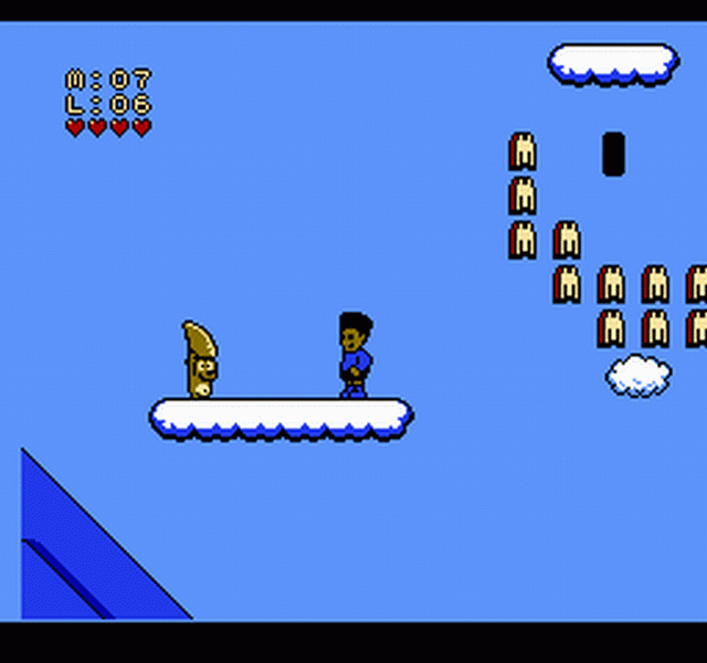 M.C. Kids (NES) screenshot: 1st level in Birdie's world