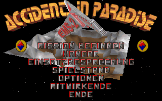 Accidents in Paradise (DOS) screenshot: Main menu