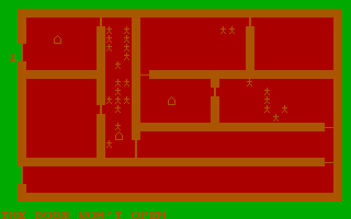 Dungeon Quest (DOS) screenshot: Trying to break and enter...
