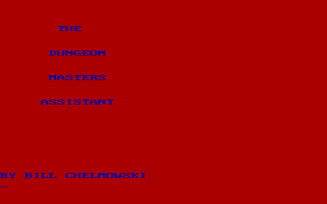 Dungeon Quest (DOS) screenshot: Title screen.
