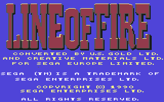Line of Fire (Commodore 64) screenshot: Title