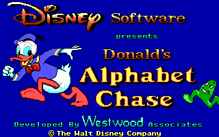 Donald's Alphabet Chase (DOS) screenshot: Title screen (EGA)