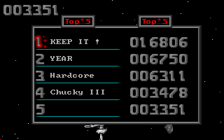 Aliens (DOS) screenshot: High-score list
