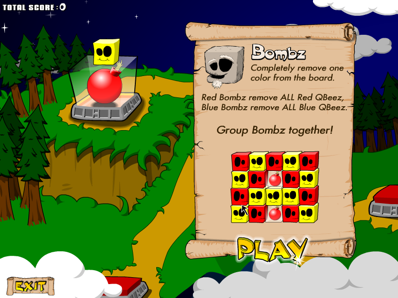 QBeez 2 (Windows) screenshot: The first set of levels are about bombs