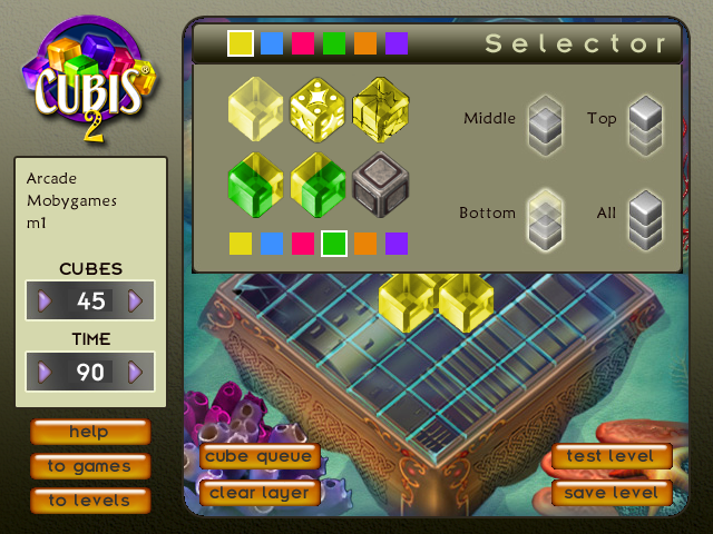 Cubis 2 (Windows) screenshot: Level editor
