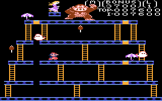 Donkey Kong (Atari 7800) screenshot: Gameplay on level three