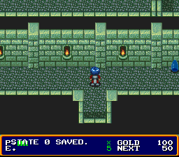 Xak: The Art of Visual Stage (SNES) screenshot: Dungeon, near the entrance