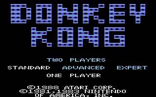 Donkey Kong (Atari 7800) screenshot: Title screen