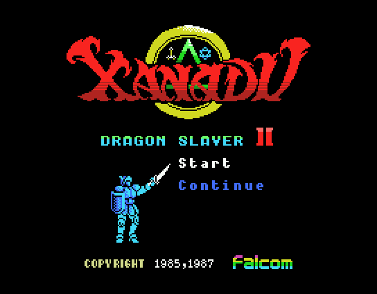 Xanadu: Dragon Slayer II (MSX) screenshot: Title screen