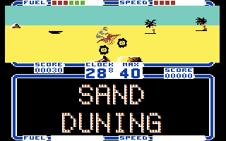 ATV Simulator (Commodore 64) screenshot: Sand duning