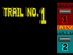 ATV Simulator (ZX Spectrum) screenshot: Beginning the Trail