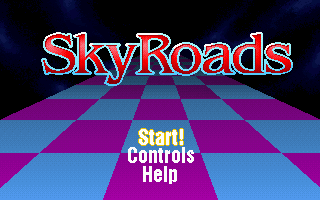 SkyRoads (DOS) screenshot: Title/menu
