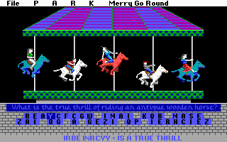 At the Carnival (DOS) screenshot: Merry Go Round (Cryptogram)
