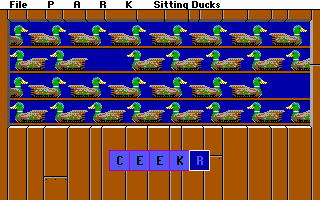 At the Carnival (DOS) screenshot: Sitting Ducks (Anagram)