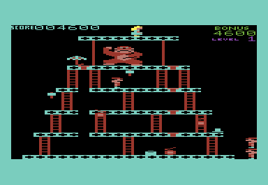 Donkey Kong (VIC-20) screenshot: The second gameplay screen