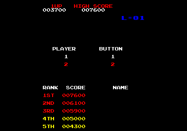 Donkey Kong (Amstrad CPC) screenshot: Main menu / high scores