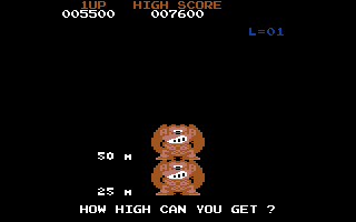 Donkey Kong (Commodore 64) screenshot: How high can you get? (UK version)