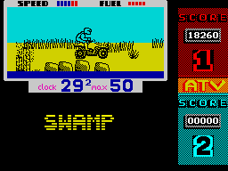 ATV Simulator (ZX Spectrum) screenshot: Speed is essential for progress