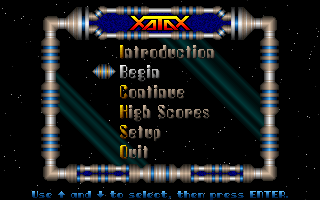 Xatax (DOS) screenshot: Main Menu