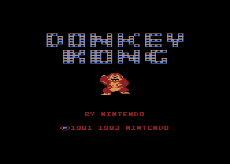 Donkey Kong (Atari 8-bit) screenshot: Title