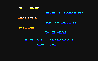 Coliseum (Amstrad CPC) screenshot: Play Select screen