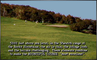 Links: Championship Course - Bountiful Golf Course (DOS) screenshot: Course Introduction