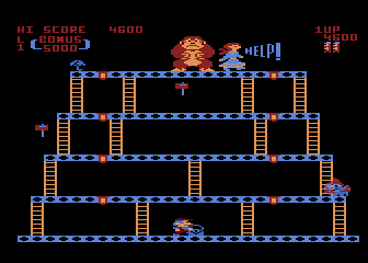 Donkey Kong (Atari 8-bit) screenshot: Screen 2