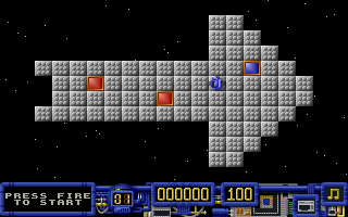 Color Buster (DOS) screenshot: Level 01 - starting the game
