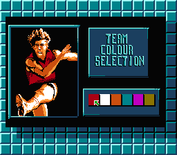 Aussie Rules Footy (NES) screenshot: Selecting team color