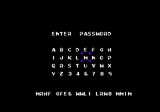 Cosmic Spacehead (Genesis) screenshot: Passwords tend to be long...