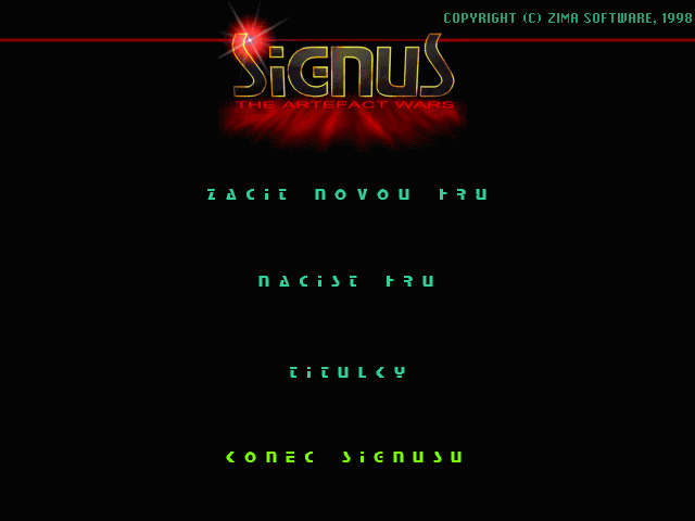 Signus: The Artefact Wars (Windows) screenshot: Main menu