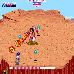 Heated Barrel (Arcade) screenshot: The firebreathing stage 2 boss