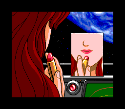 Aurora Quest: Otaku no Seiza in Another World (TurboGrafx CD) screenshot: They still use make-up, even though they rule the world!